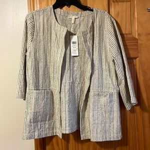 Eileen fisher round neck 3/4 sleeve jacket